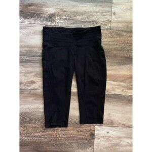 Prana Women’s Long Short Capri Tight Leggings Size Small Black Biking Hiking